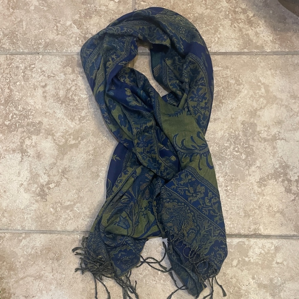 Blue and Green Paisley Scarf